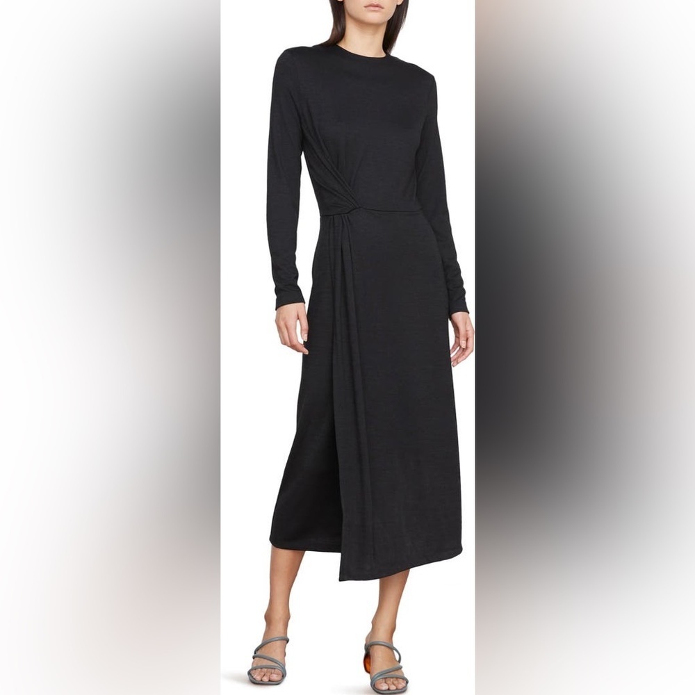 Vince Side Twist Long Sleeve Knit Midi Dress - Black
No tags. Worn once.